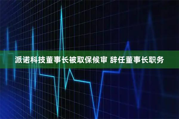 派诺科技董事长被取保候审 辞任董事长职务